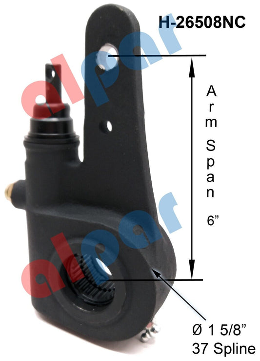 1 5/8”- 37 Spline 6” Slack Adjuster Meritor Type NO Clevis R801102, E-11406