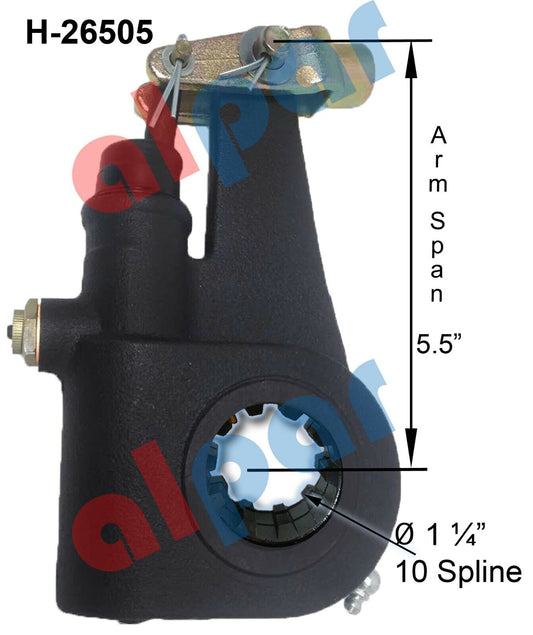 1-1/4" 10 Spline Slack Adjuster meritor Type 5.5″Arm R801004, E-11395, 139.1010