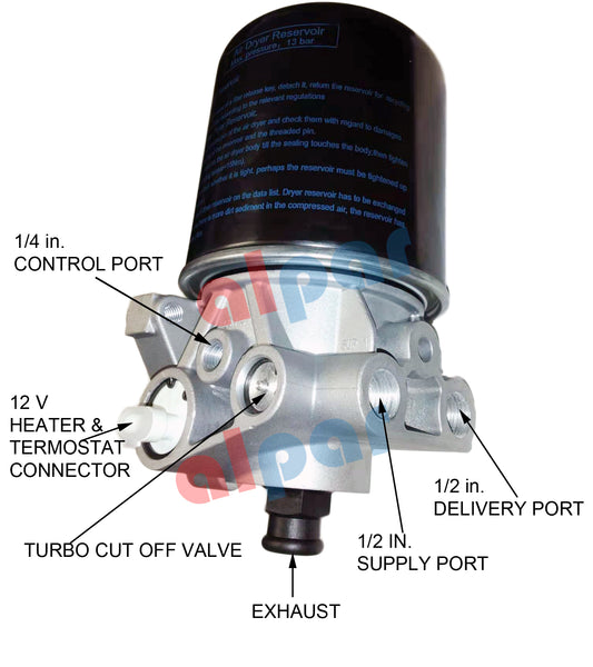 ADSP Air Dryer SAE Ports 1/2" in/out Ref: 800887 065691 170.065691 H-30003