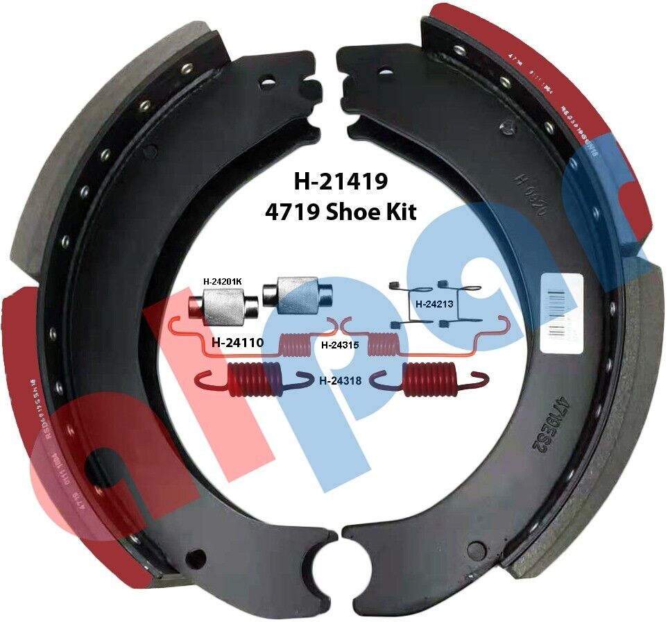 4719 Brake Shoe Box Kit FF Grade 23K Linings with ES2 Hardware kit