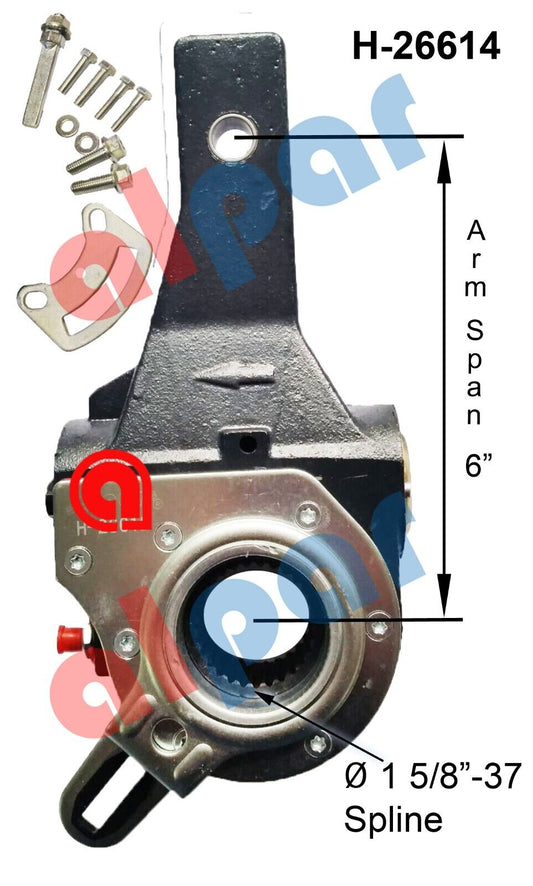 37 Spline x 6” Automatic Slack Adjuster Replaces Haldex 40020214, 133.3741