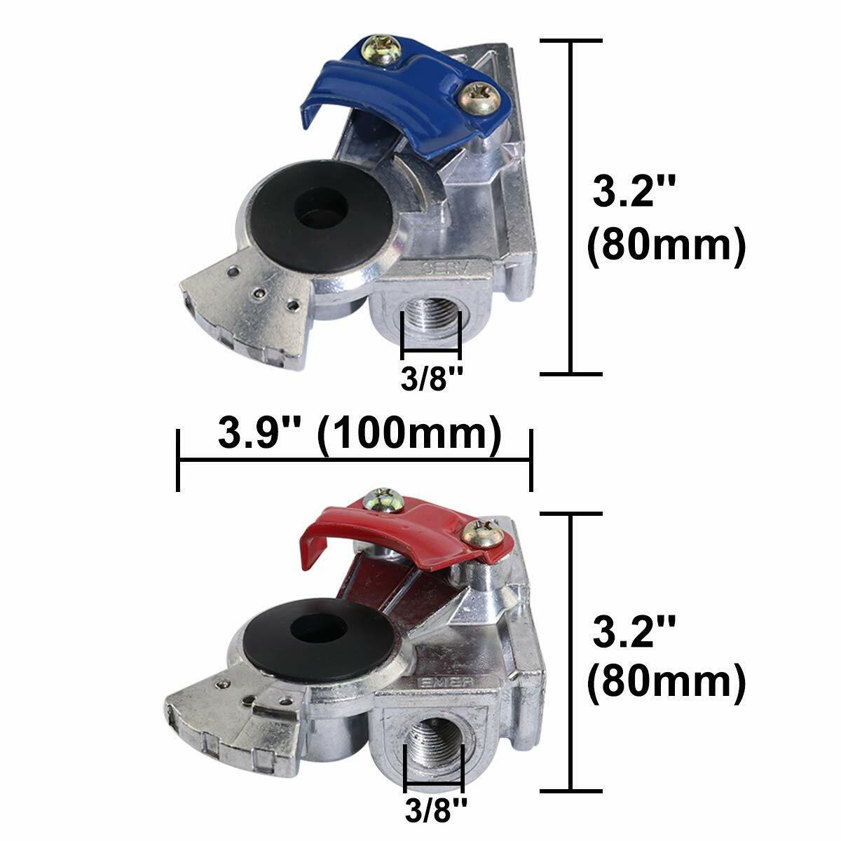 Gladhand set 38 degree, Service+Emergency, Red & Blue Ref:16087+16091 H-30220