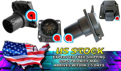 7 way Blade to 7 way blade Round Socket, for Dodge Ram 3500, Trailer, RV, Boat H-98002