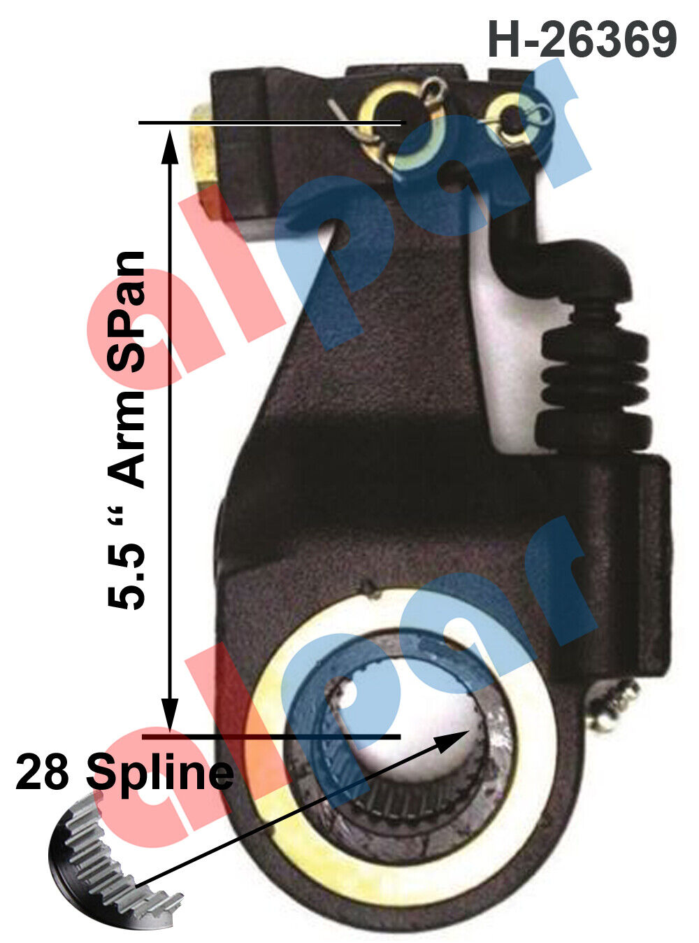 28 Spline 5.5 in slack adjuster Automatic Ref: Bendix 065174, K043197, 137.2810