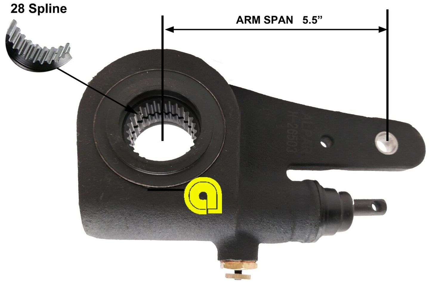 28 Spline 5.5" NO CLEVIS Automatic Slack Adjuster, Ref R805013 H-26503NC