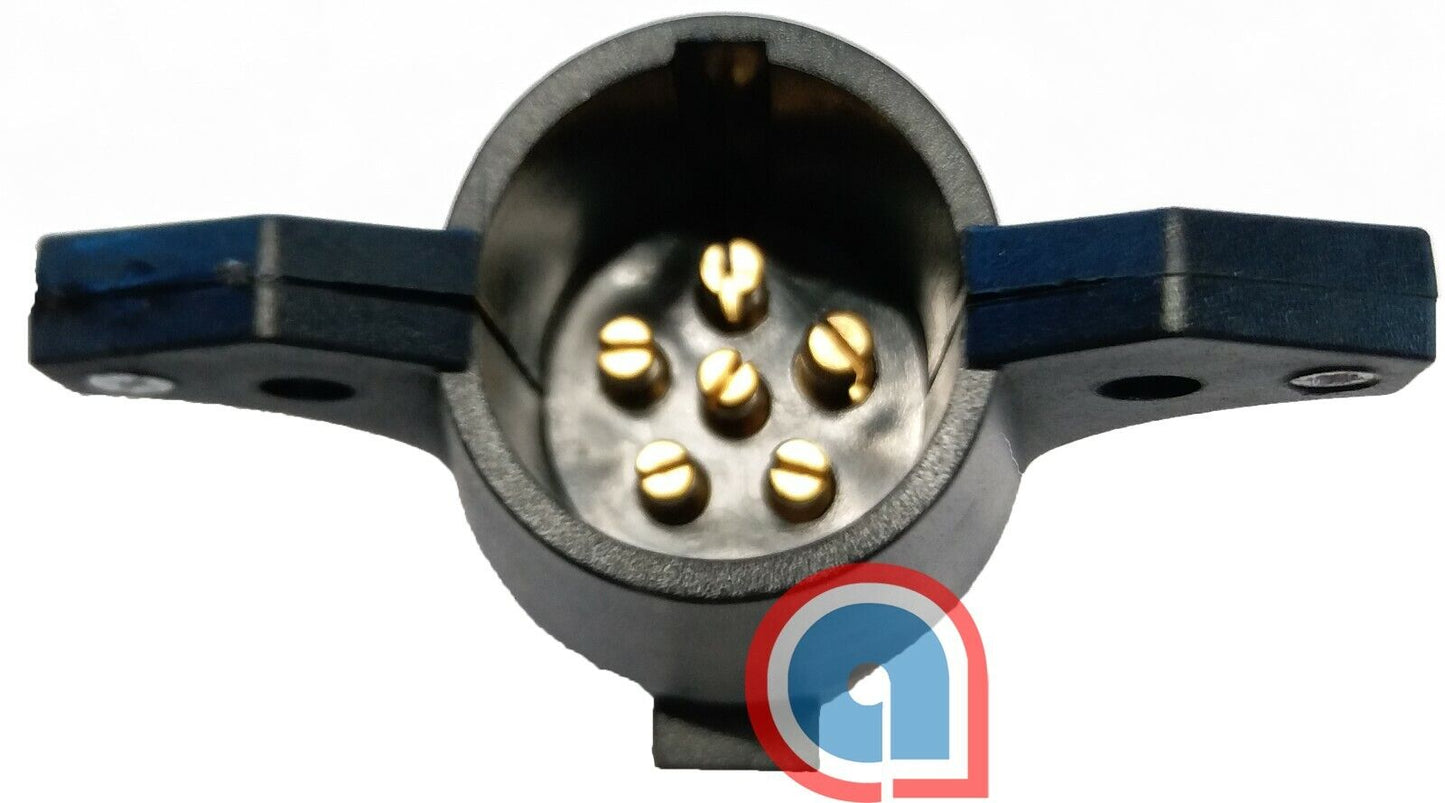 7 Way Blade to 6 Way Round Trailer Boat Light Adapter Plug Center brake pin H-98004B