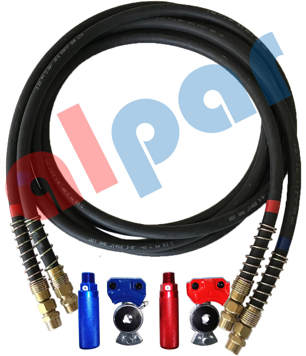 Rubber Air Line 15 ft w/Red & Blue handles+Gladhands Ref:11-8115,179.3009.15 H-30375