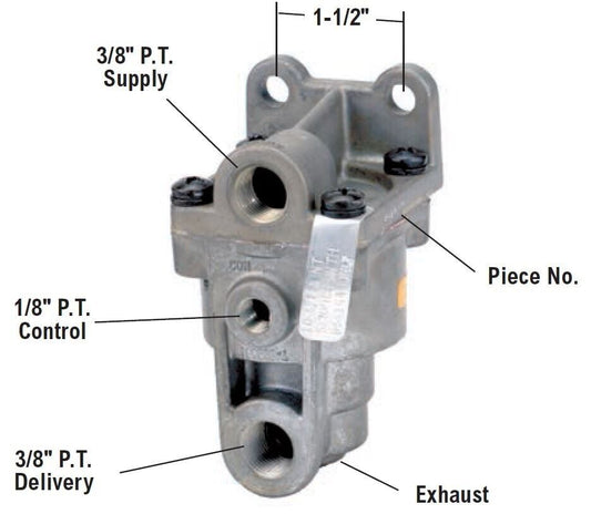 BP-R1 Bobtail Brake Proportioning Relay Valve Ref 065146, 170.065146, 3918392 H-30259