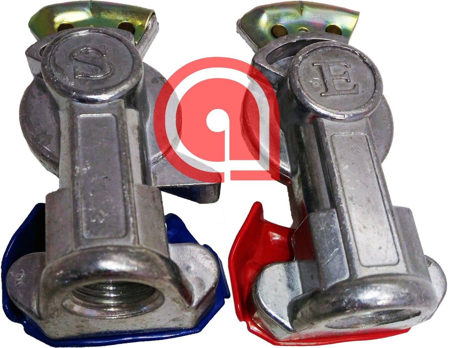 Gladhand Red & Blue Set Air Brake Coupling, Emergency+Service Ref: 11451,11452 H-30210