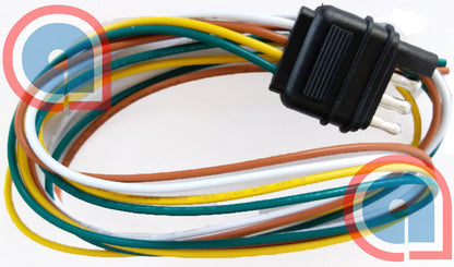 4-Way, Flat 4 Pin 5 feet/60 in Trailer, Tow, Light Wiring Harness one male end H-98008-60