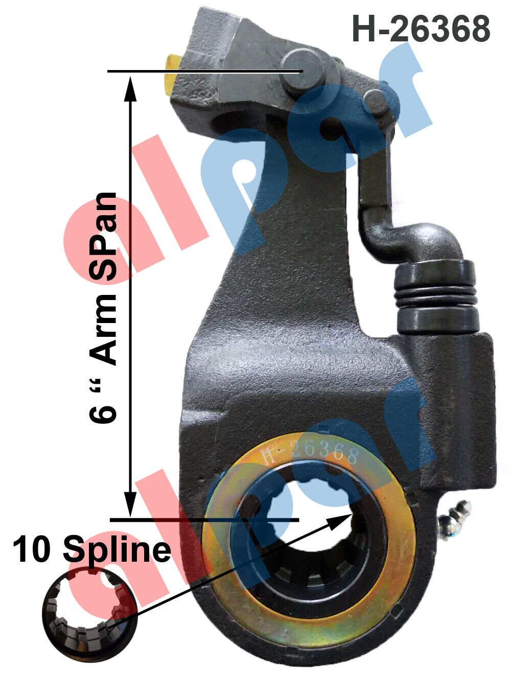 slack adjuster Automatic 10 Spline 6 in. arm Ref: Bendix 065172 / K041876