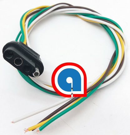 4-Way Flat 4 Pin 4 feet 48" Trailer Light Wiring Harness Female Plug Connector H-98010-48