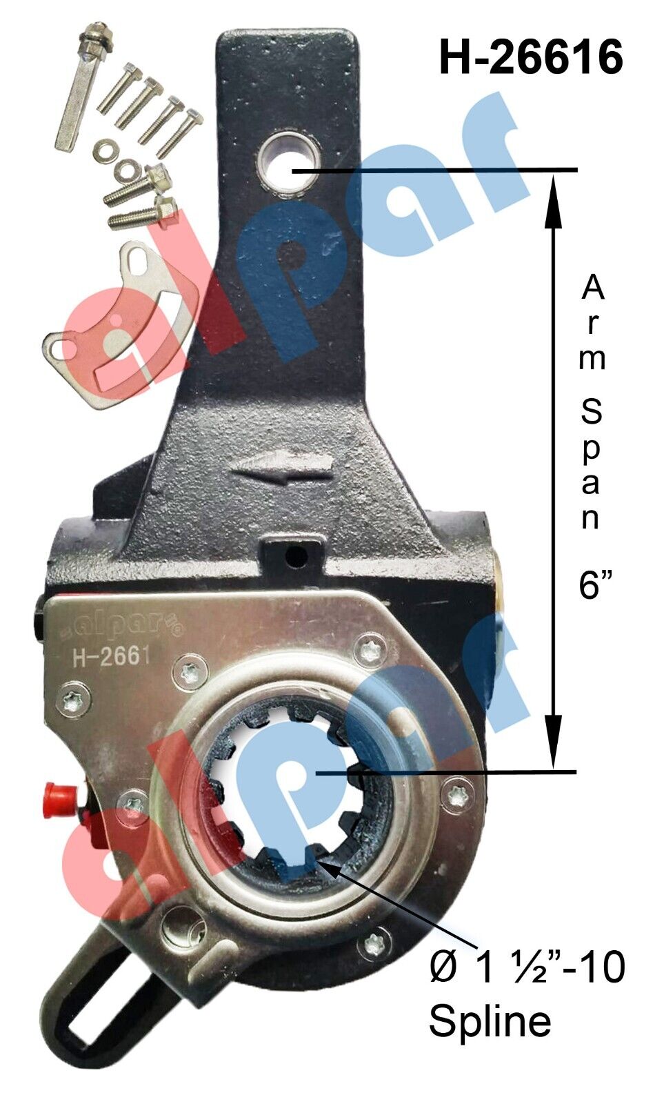 10 Spline x 6” Automatic Slack Adjuster Replaces Haldex 40020216, 133.1041