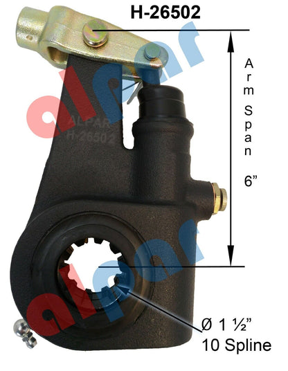 slack adjuster 10 Spline 6" Automatic Replaces Meritor R801042, 139.1030,E-11399