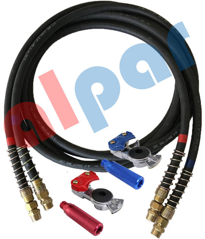 Rubber Air Line 15 ft w/Red & Blue handles+Gladhands Ref:11-8115,179.3009.15 H-30375