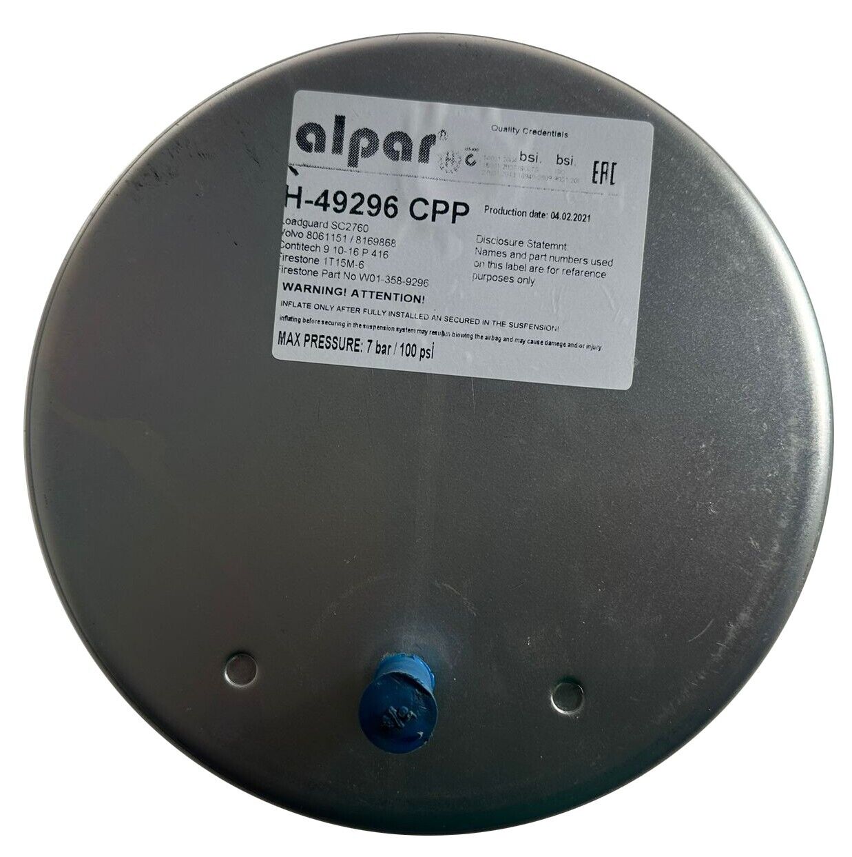 9296 Air Spring w/Bracket Ref: Volvo 8061151, 8169868, 1R12-400, 9 10 ...