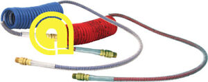 Coiled Air Line Hose Kit With Glad Hands & Aluminum Handles 12ft 40 in lead H-30319-12