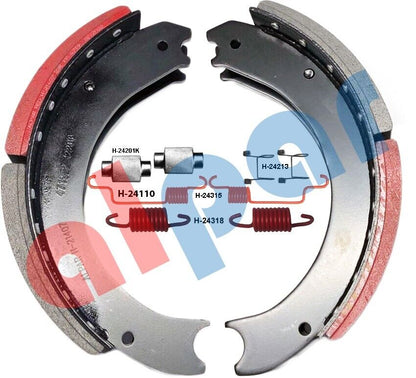 4719 Brake Shoe Box Kit FF Grade 23K Linings with ES2 Hardware kit