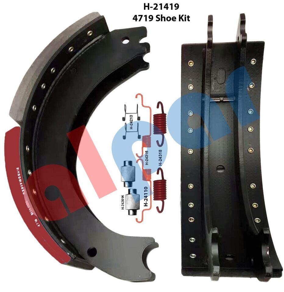 4719 Brake Shoe Box Kit FF Grade 23K Linings with ES2 Hardware kit