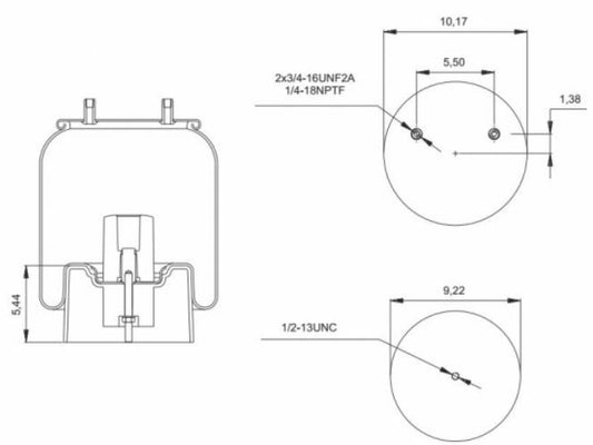 8708 Air Spring for Trailer axle Hendrickson S21966 1R13177, C21966, 1DK25E-8708 H-48708