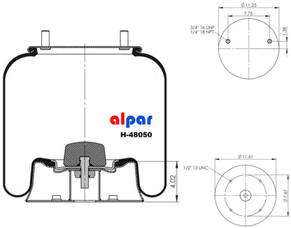 8050 AIR SPRING for Hendrickson S4771, 1685174C-1 W01-358-8050,1R14-039 H-48050